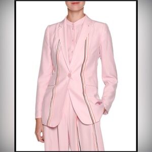 Emporio Armani Pink Striped Blazer and Trousers Set